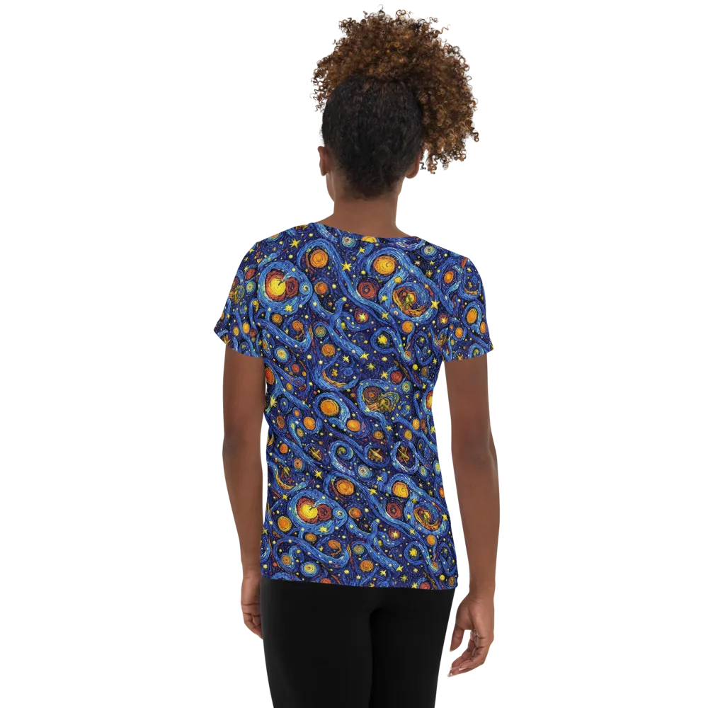 Starry Tempest on Women's Athletic T-Shirt — Back