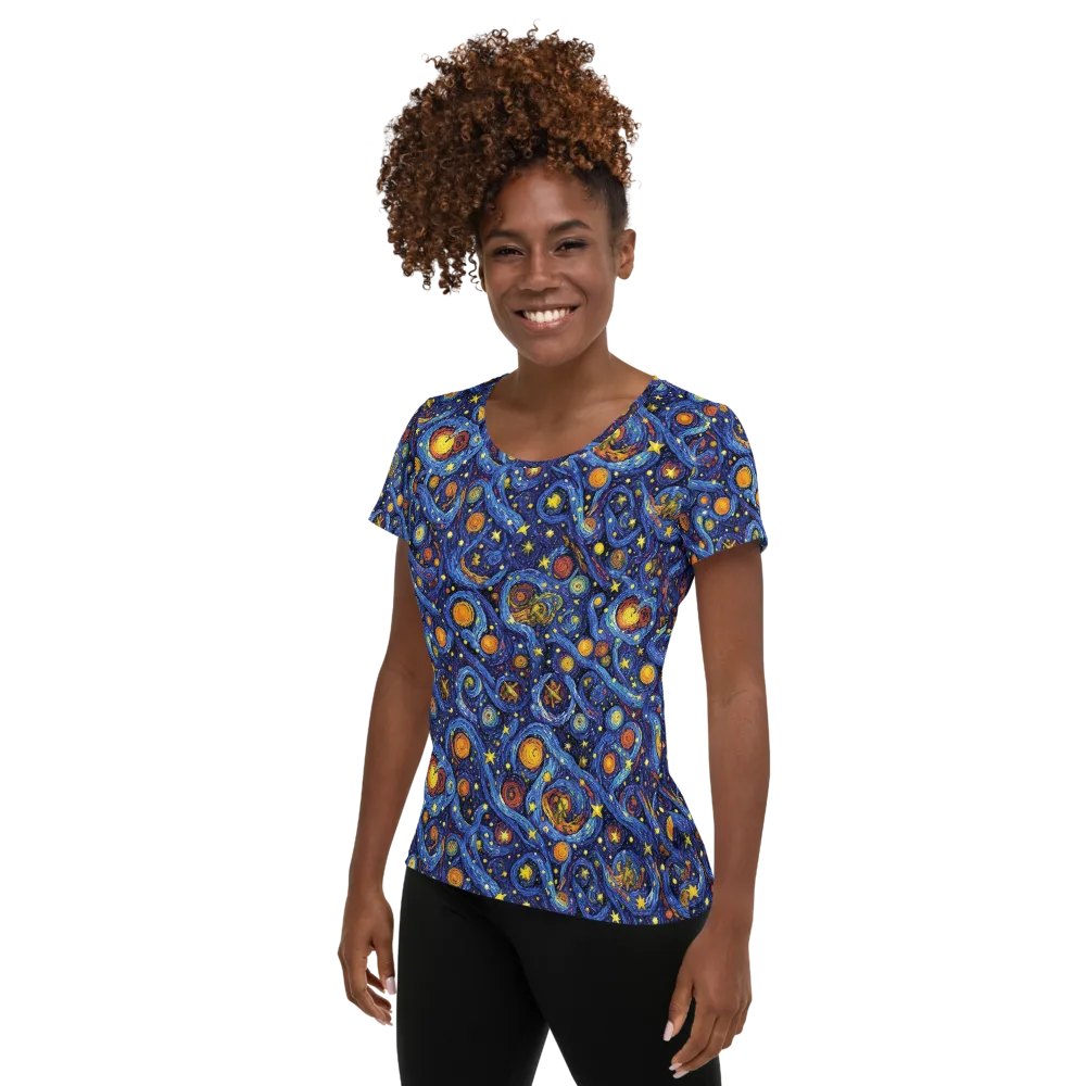 Starry Tempest on Women's Athletic T-Shirt — Left