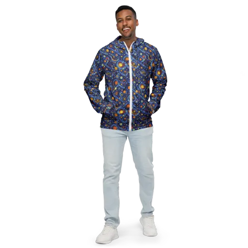 Starry Tempest on a Men's Windbreaker