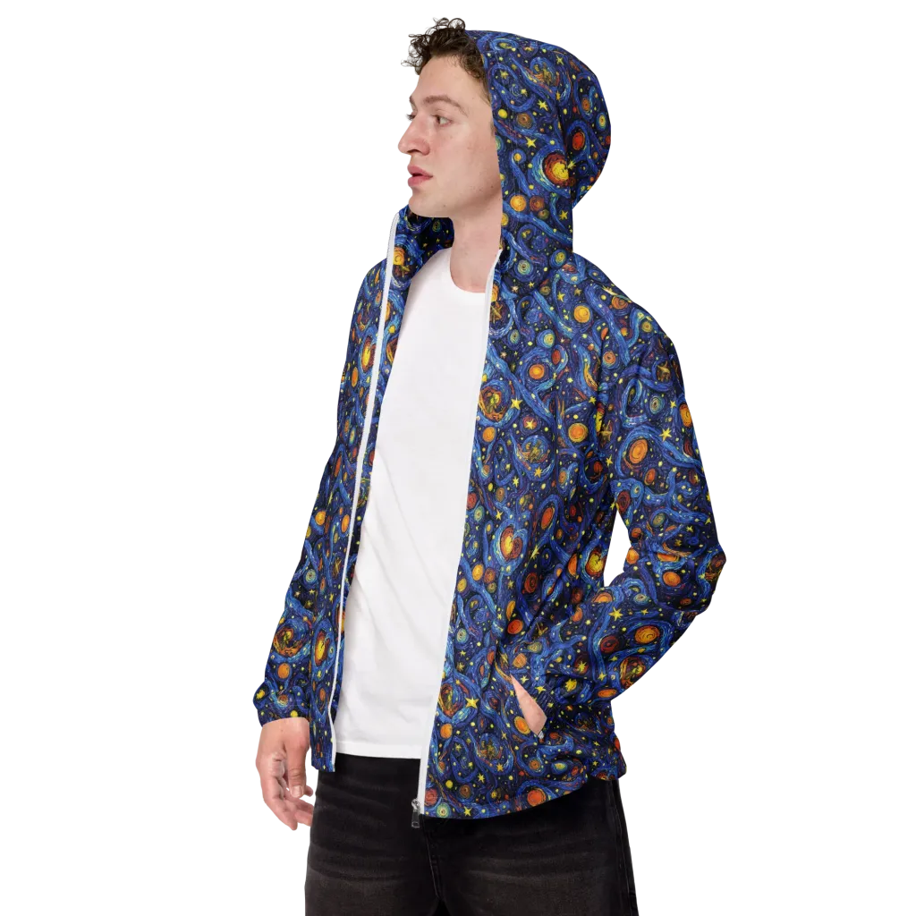 Starry Tempest on Men's Windbreaker — Left Front