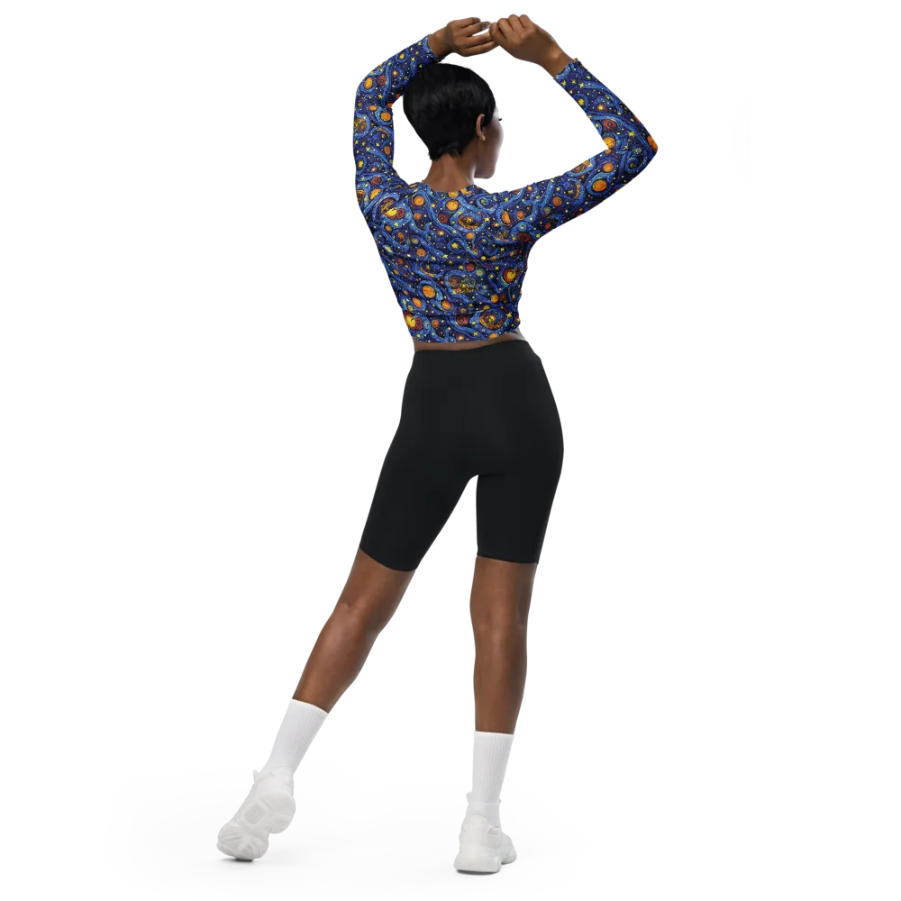 Starry Tempest on Long Sleeve Crop Top — Back