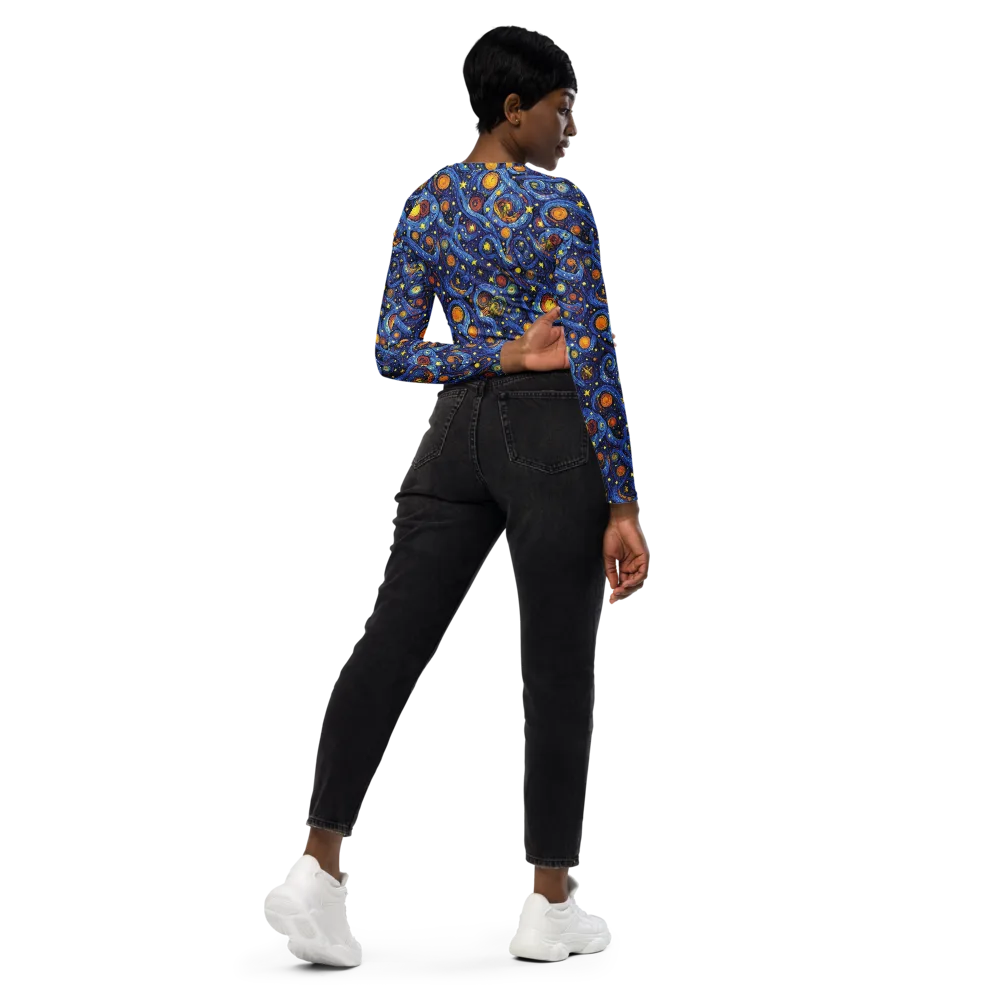 Starry Tempest on Long Sleeve Crop Top — Right Back