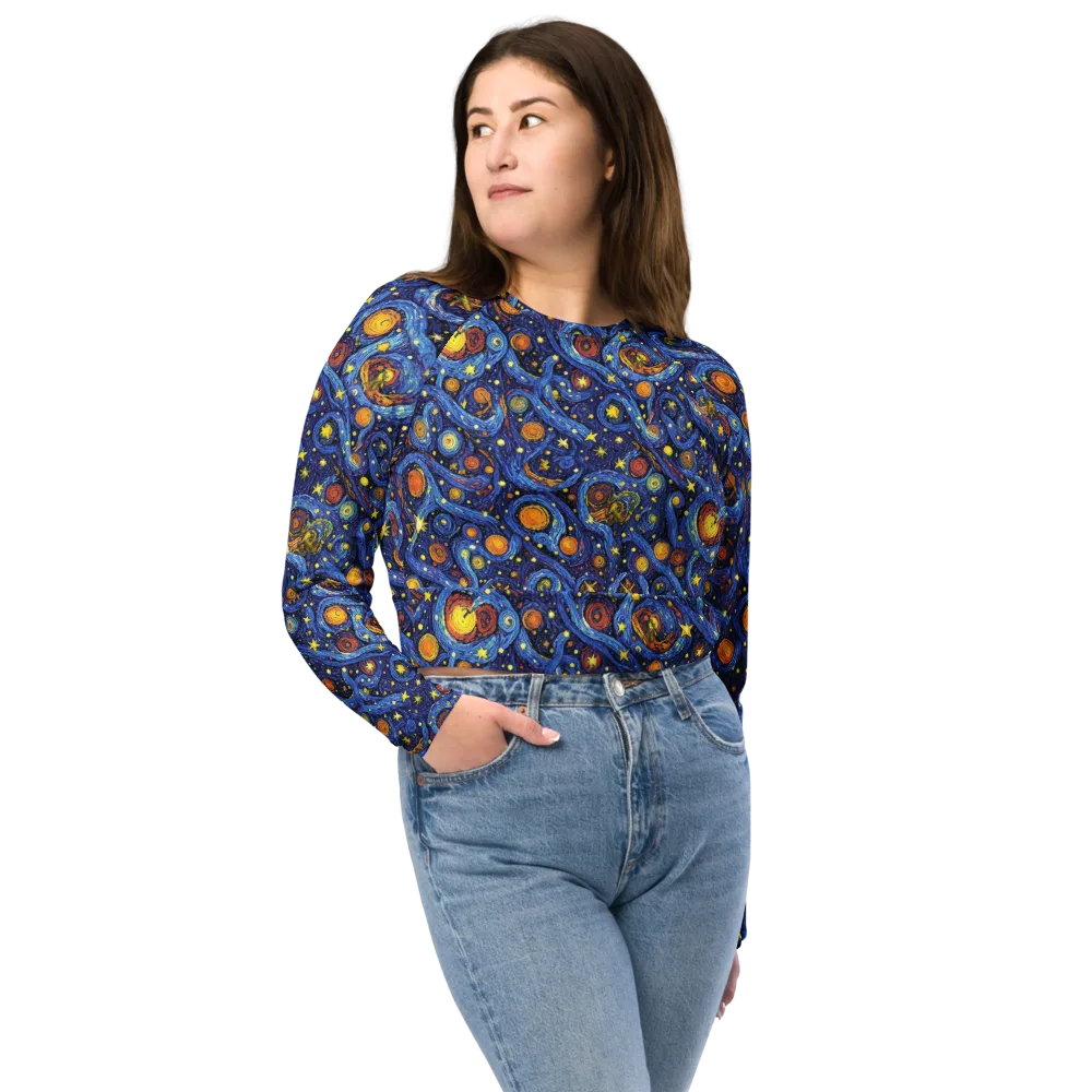 Starry Tempest on Long Sleeve Crop Top — Front