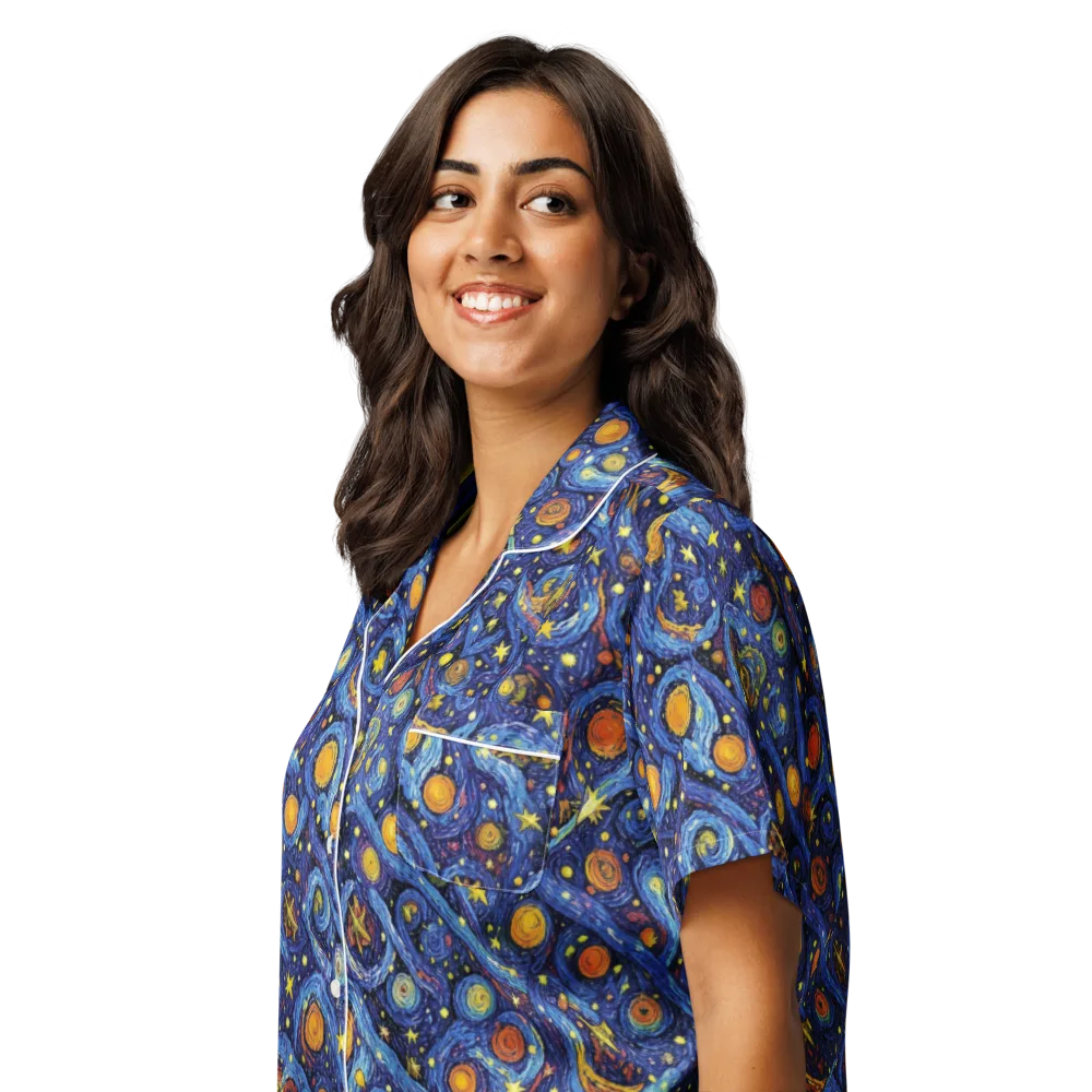 Starry Tempest on Women's Short Sleeve Pajama Top — Left Front