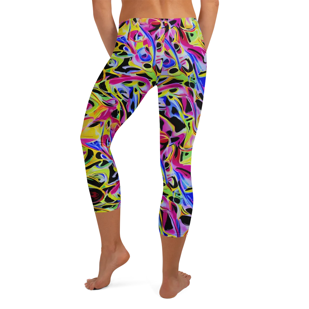 Pulse of Color on Capri Leggings — Back
