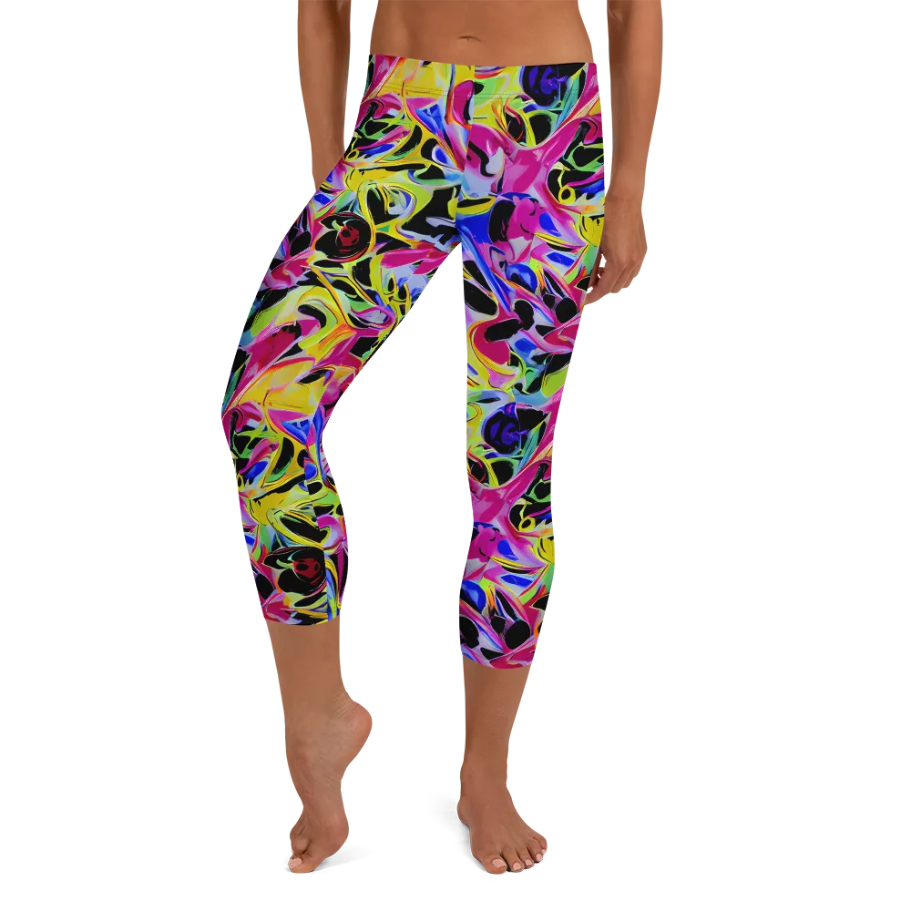 Pulse of Color on Capri Leggings — Front