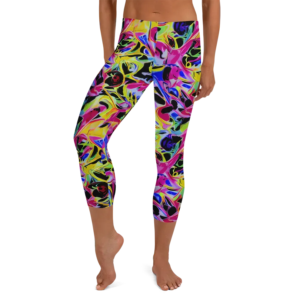 Pulse of Color on Capri Leggings — Front