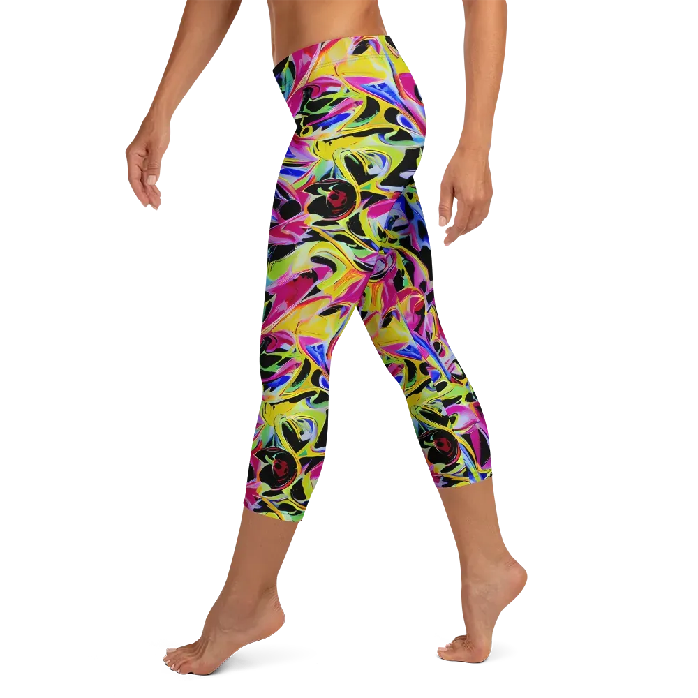 Pulse of Color on Capri Leggings — Left
