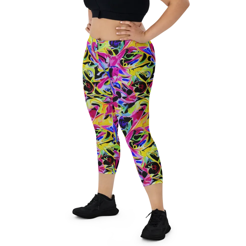 Pulse of Color on Capri Leggings — Front