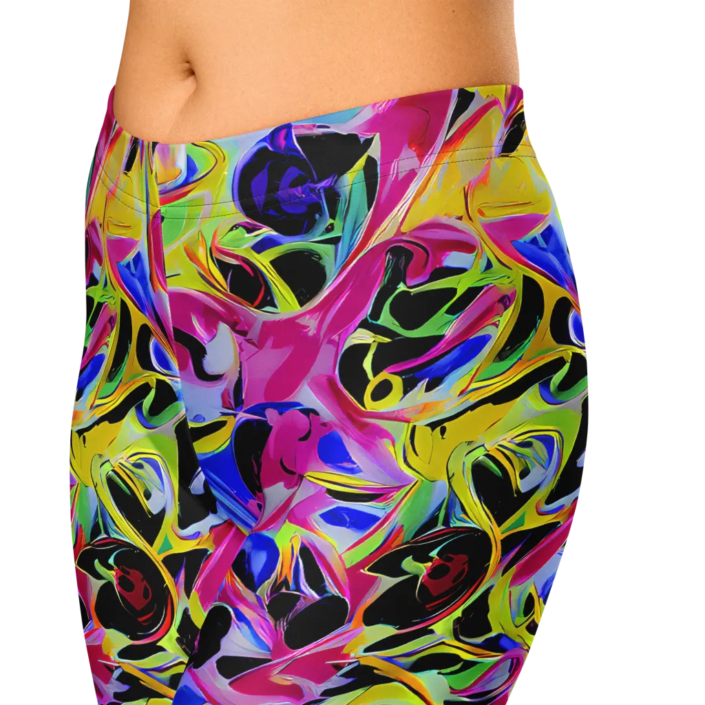 Pulse of Color on Capri Leggings — Zoomed-in