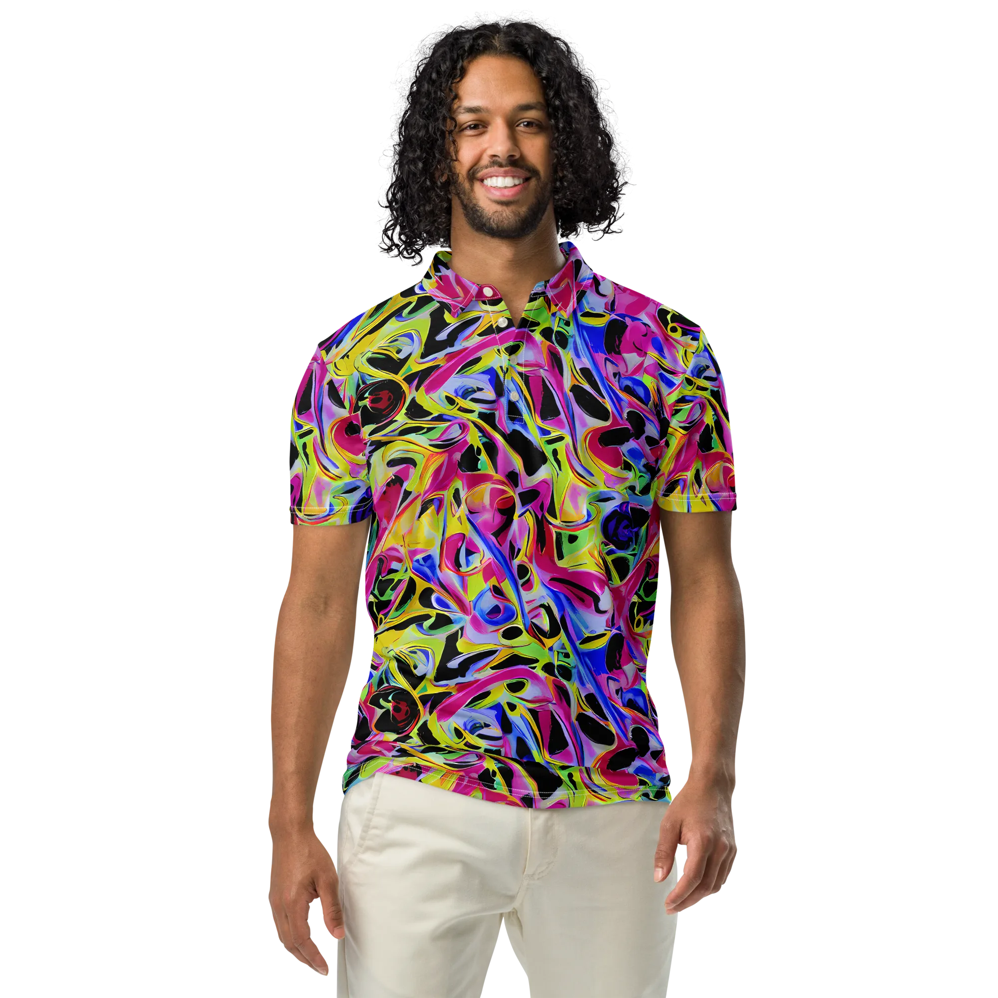 Pulse of Color on Men's Slim Fit Polo Shirt — Front