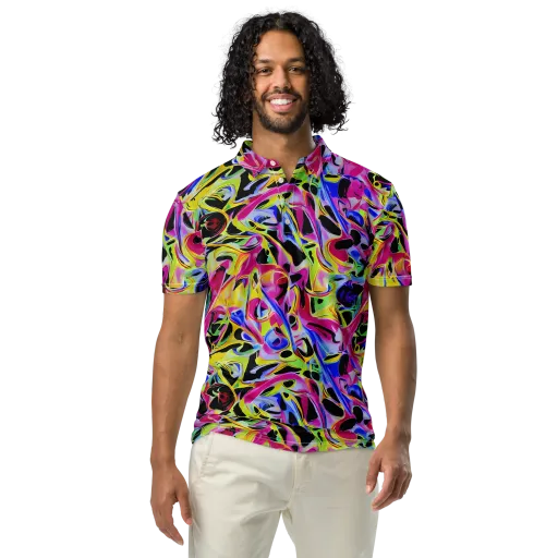 Pulse of Color on a Men's Slim Fit Polo Shirt