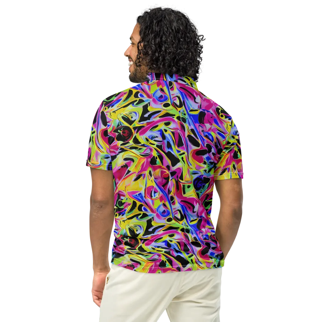 Pulse of Color on Men's Slim Fit Polo Shirt — Back