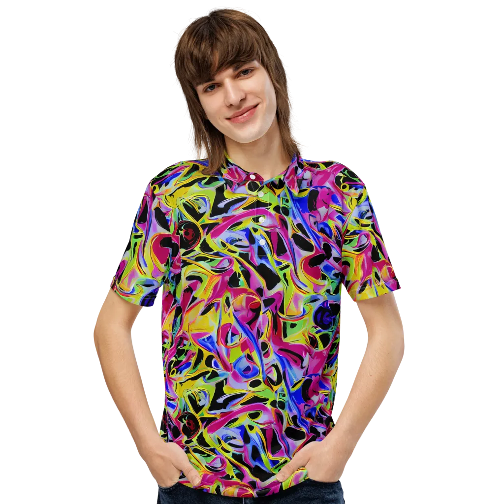 Pulse of Color on Men's Slim Fit Polo Shirt — Front