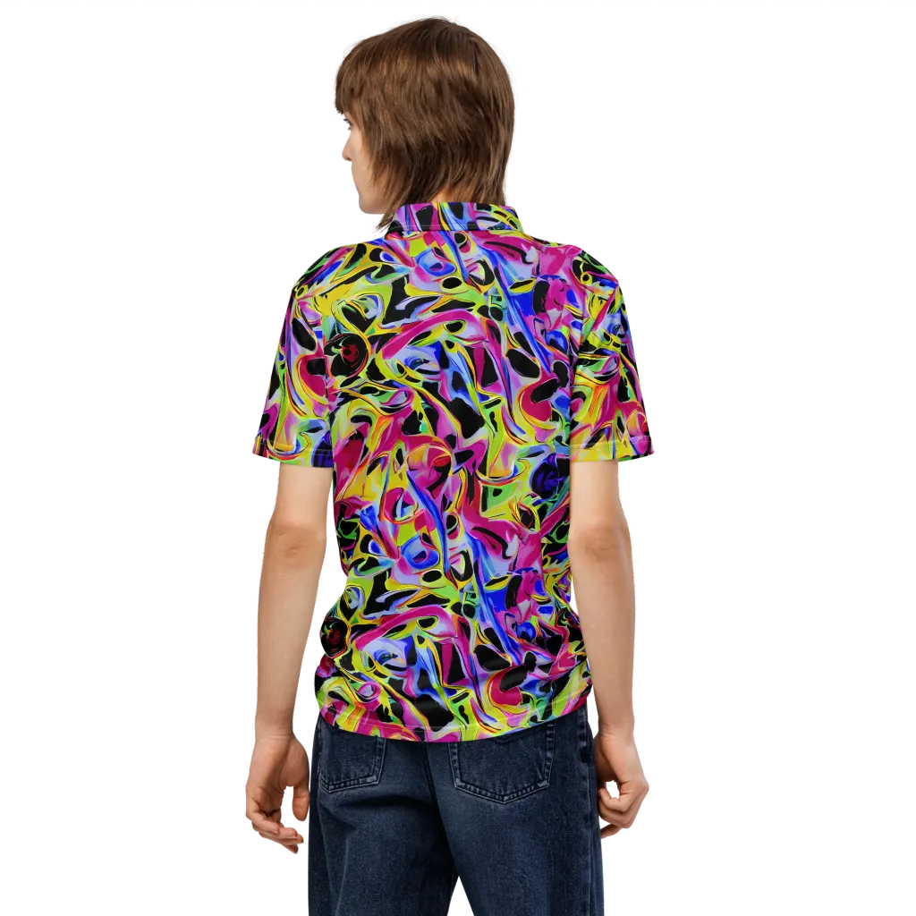 Pulse of Color on Men's Slim Fit Polo Shirt — Back