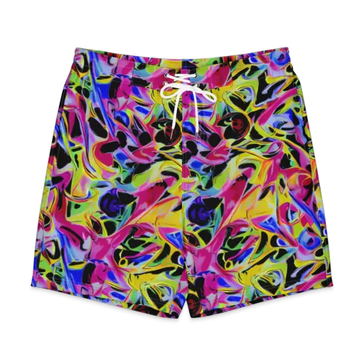 Pulse of Color on a Men's Board Shorts