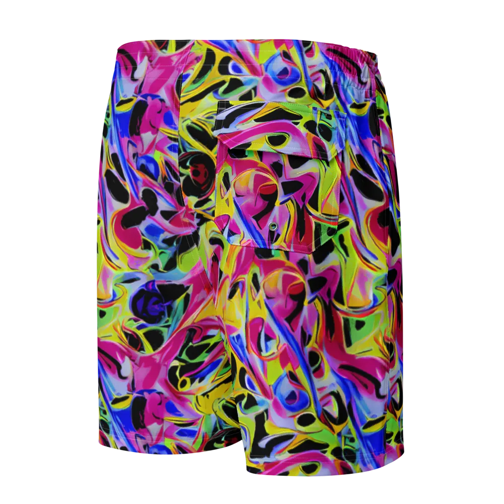 Pulse of Color on Men's Board Shorts — Back
