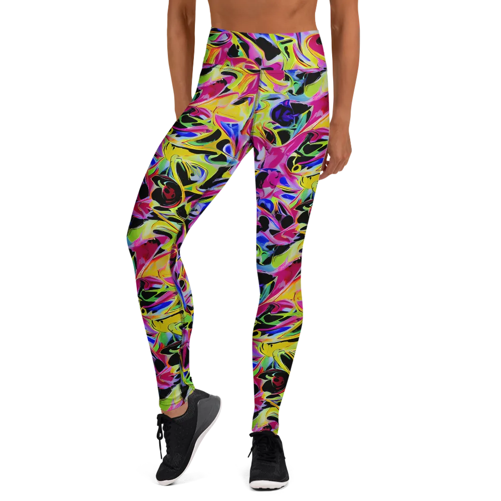 Pulse of Color on Yoga Leggings — Front