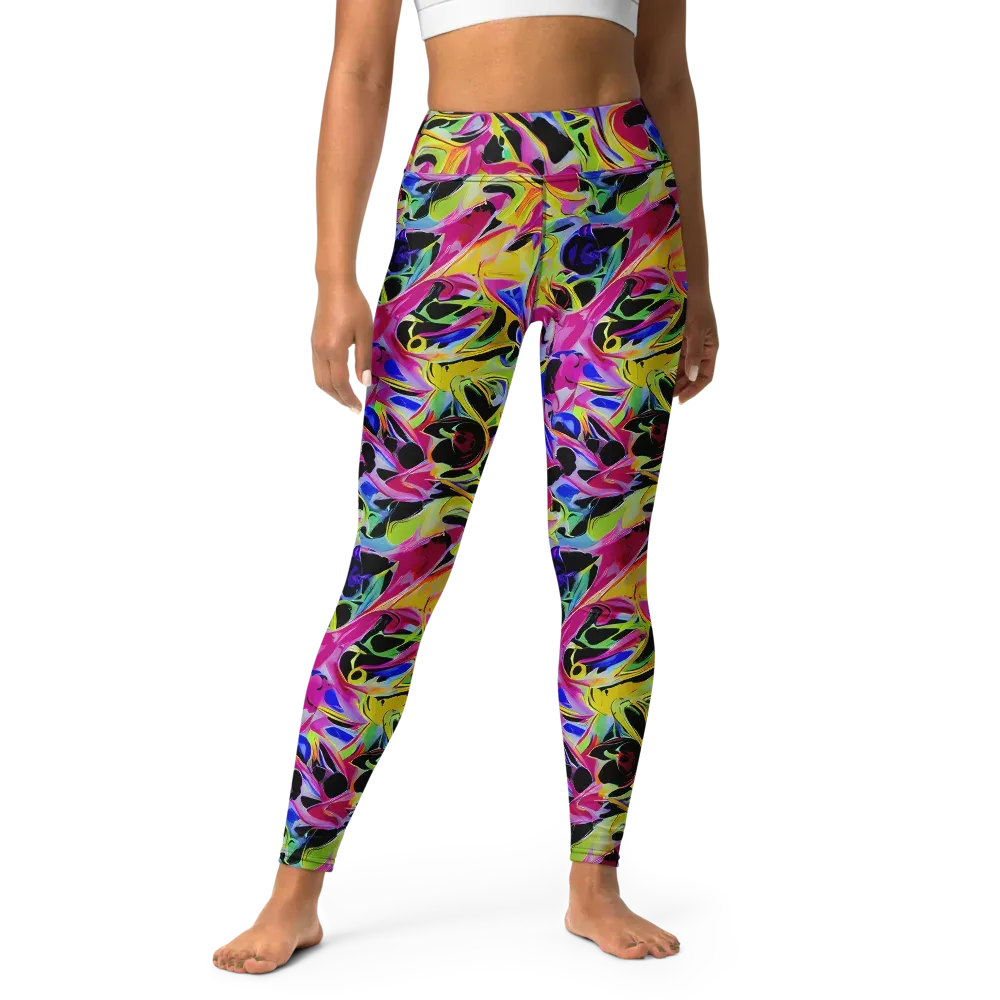 Pulse of Color on Yoga Leggings — Front