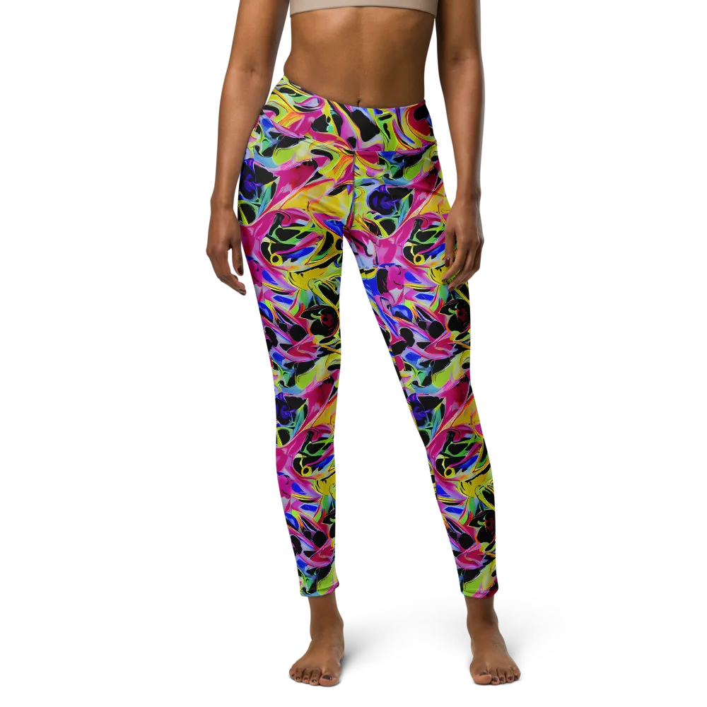 Pulse of Color on Yoga Leggings — Front