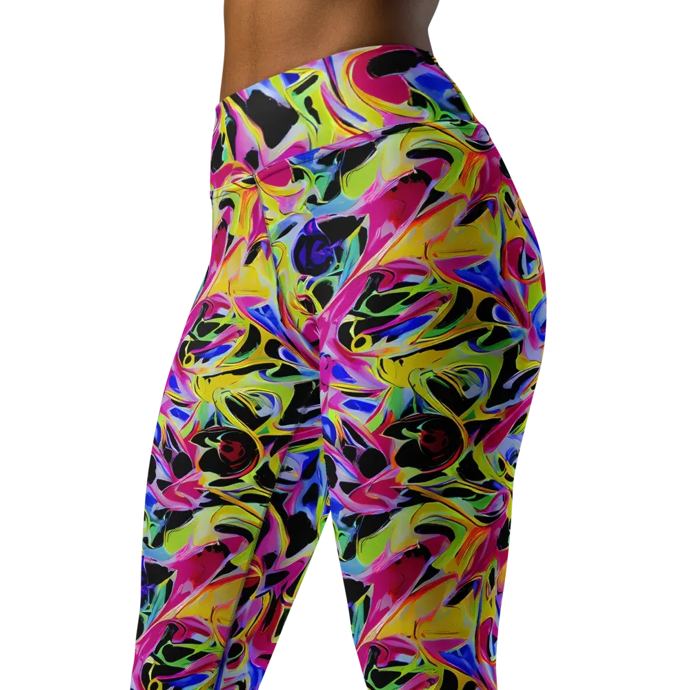 Pulse of Color on Yoga Leggings — Left Front