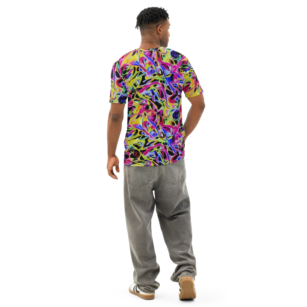Pulse of Color on Men's Cotton Crew Neck T-Shirt — Back
