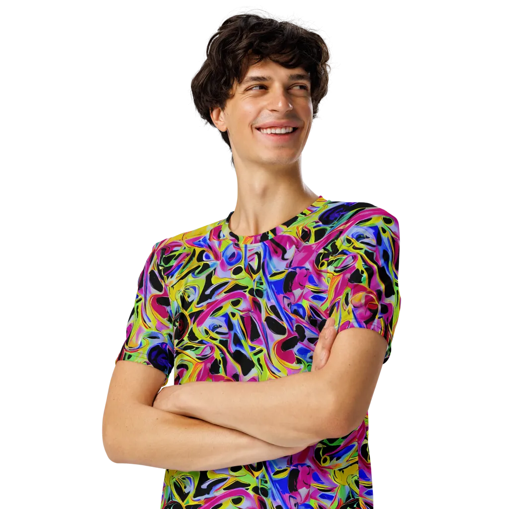 Pulse of Color on Men's Crew Neck T-Shirt — Left Front
