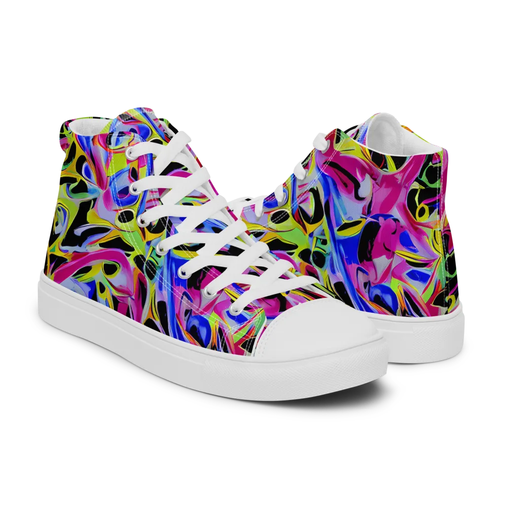 Pulse of Color on Men's High Top Canvas Shoes — Right