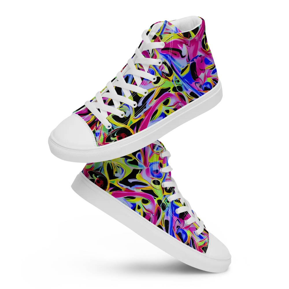 Pulse of Color on Men's High Top Canvas Shoes — Front