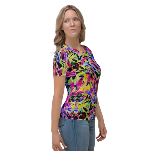 Pulse of Color on a Women's Crew Neck T-Shirt
