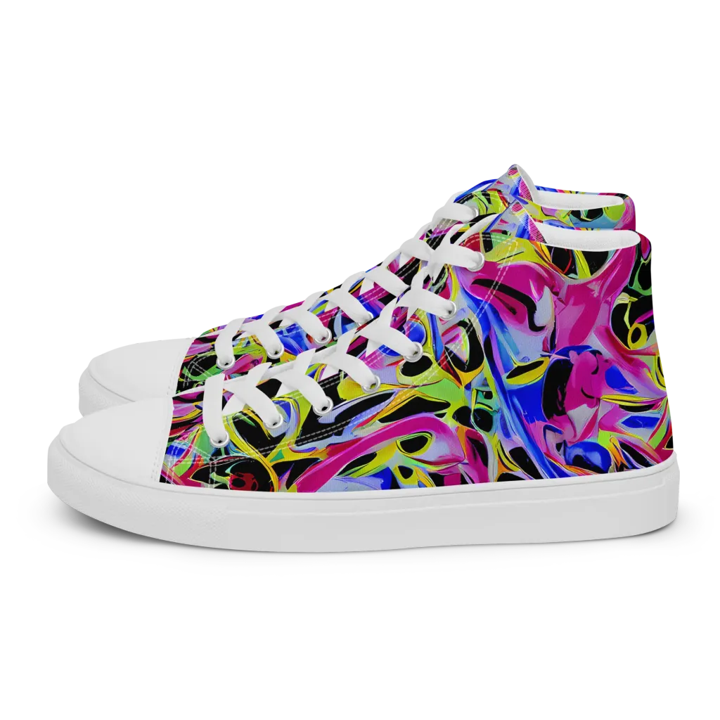 Pulse of Color on Women's High Top Canvas Shoes — Left