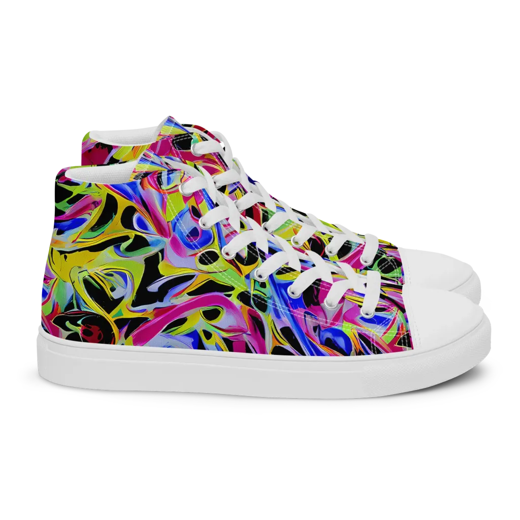 Pulse of Color on Women's High Top Canvas Shoes — Right