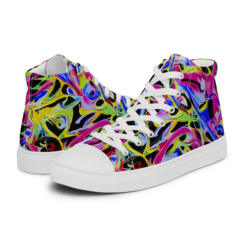 Pulse of Color on Women's High Top Canvas Shoes — Left