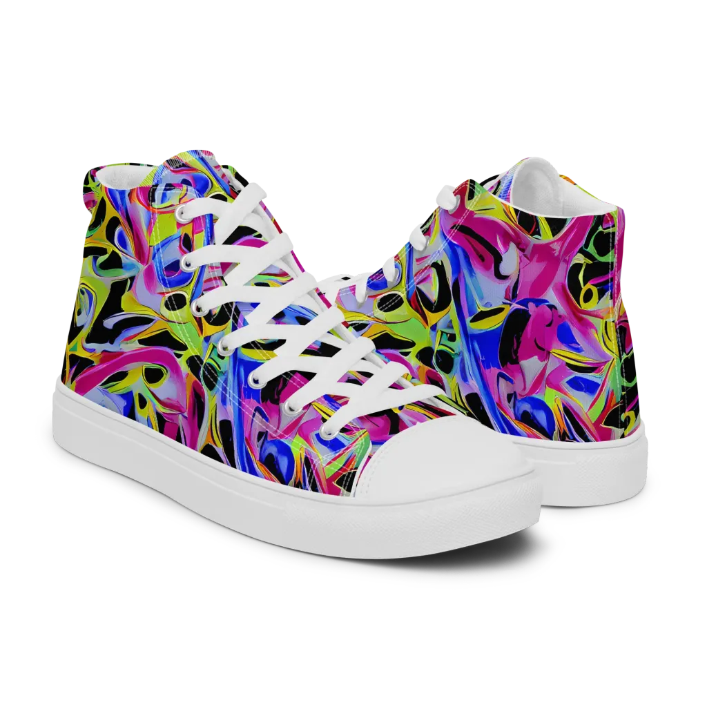 Pulse of Color on Women's High Top Canvas Shoes — Right