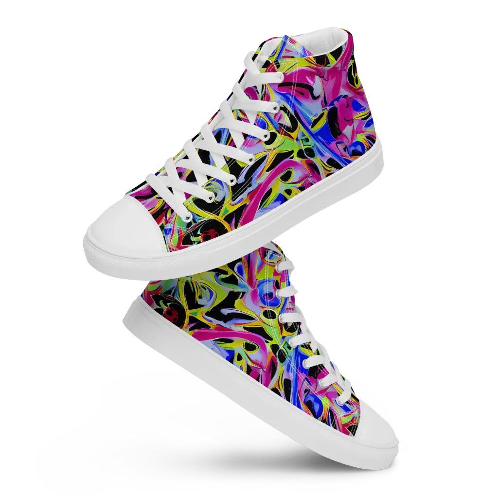 Pulse of Color on Women's High Top Canvas Shoes — Front