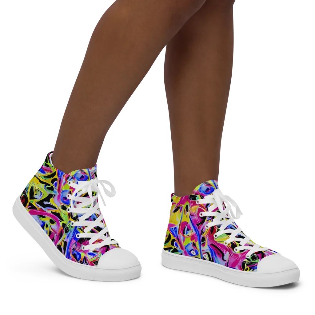 Pulse of Color on Women's High Top Canvas Shoes — Right