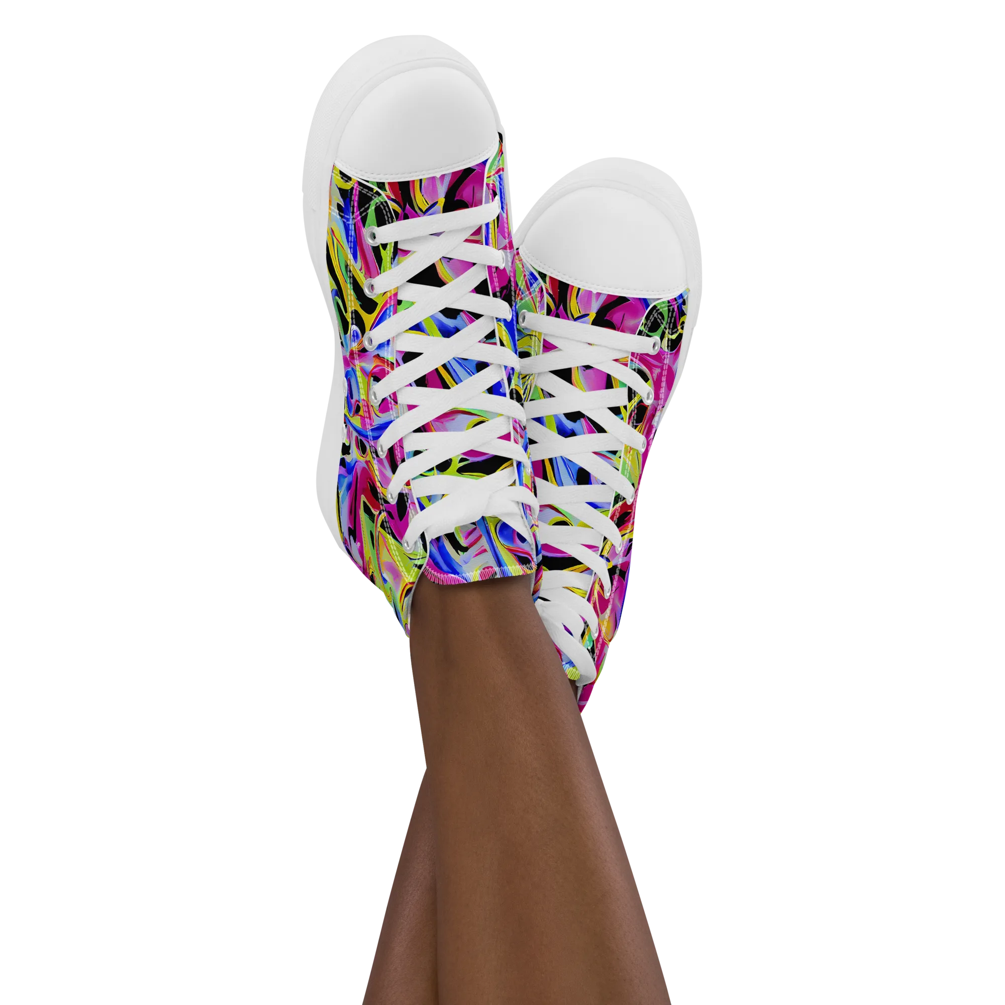 Pulse of Color on Women's High Top Canvas Shoes — Front