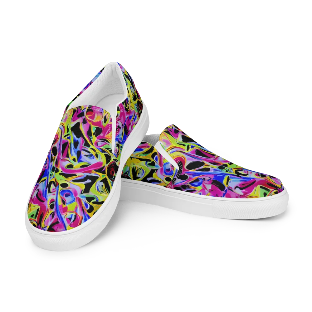 Pulse of Color on Men's Slip-On Canvas Shoes — Left Front