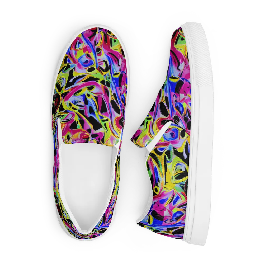 Pulse of Color on Men's Slip-On Canvas Shoes — Front