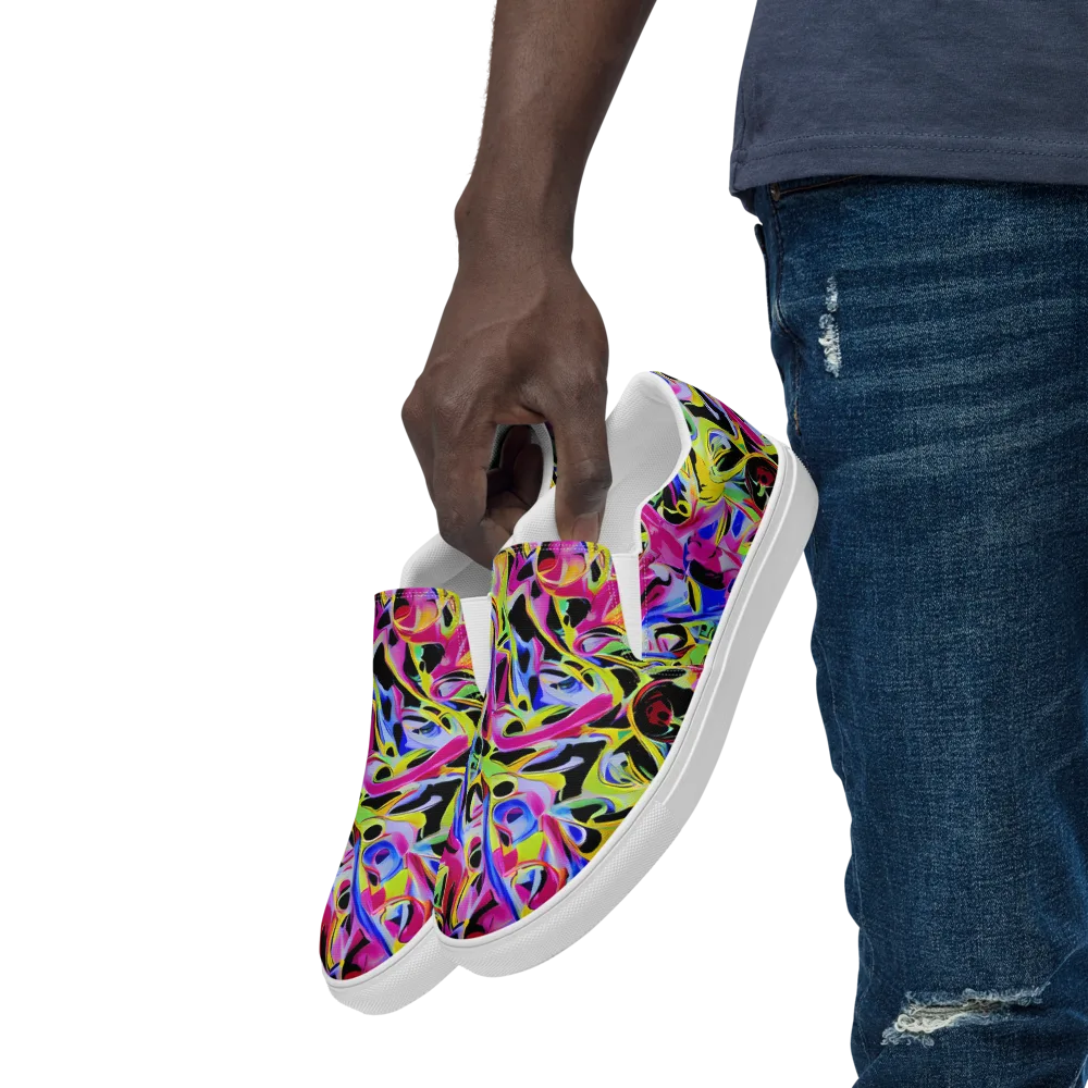 Pulse of Color on Men's Slip-On Canvas Shoes — Left Front