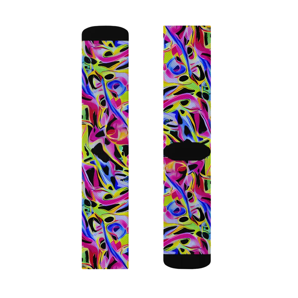 Pulse of Color on Socks — Left Sock