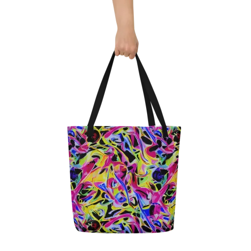 Pulse of Color on a Large Tote Bag W/ Pocket