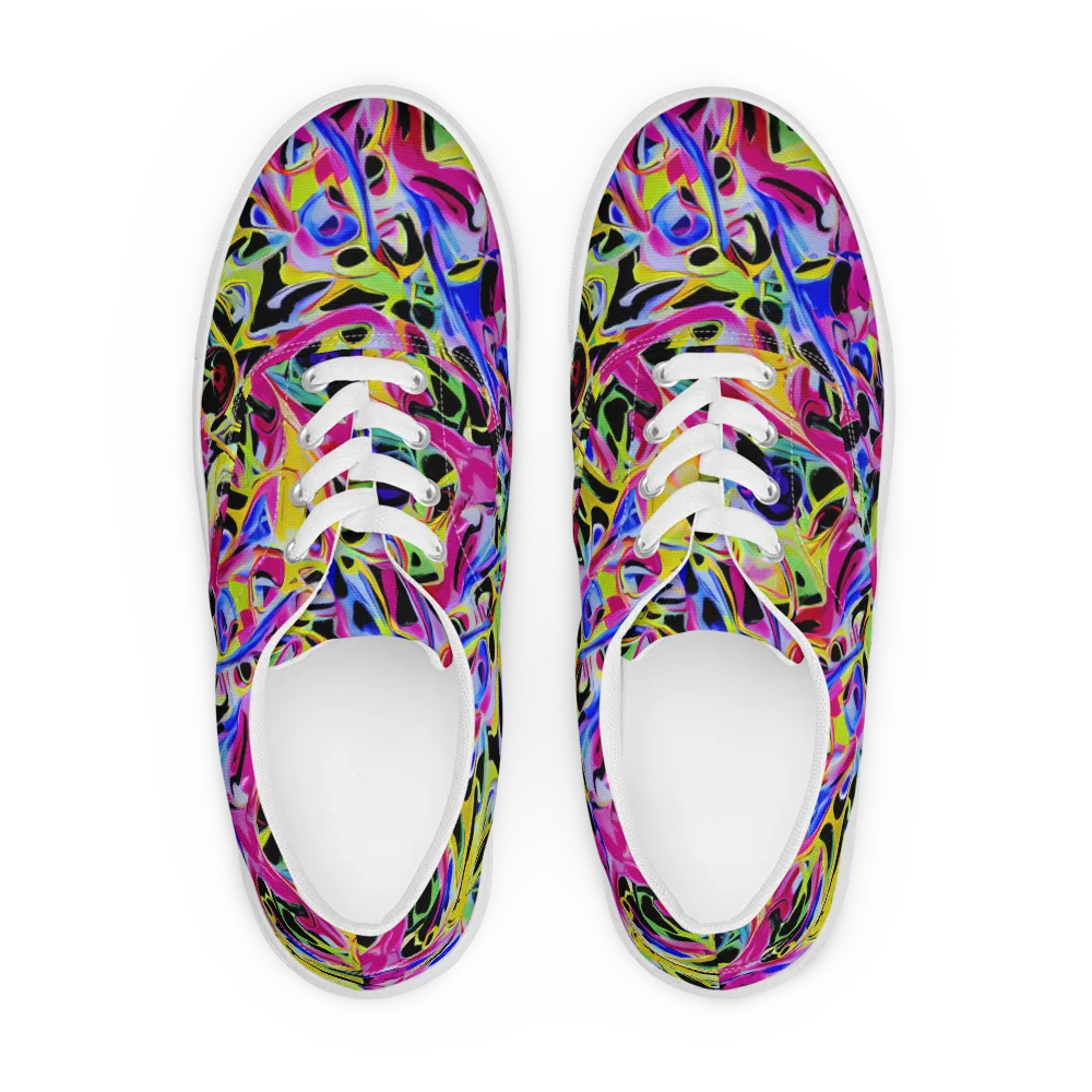Pulse of Color on Men's Lace-Up Canvas Shoes — Front