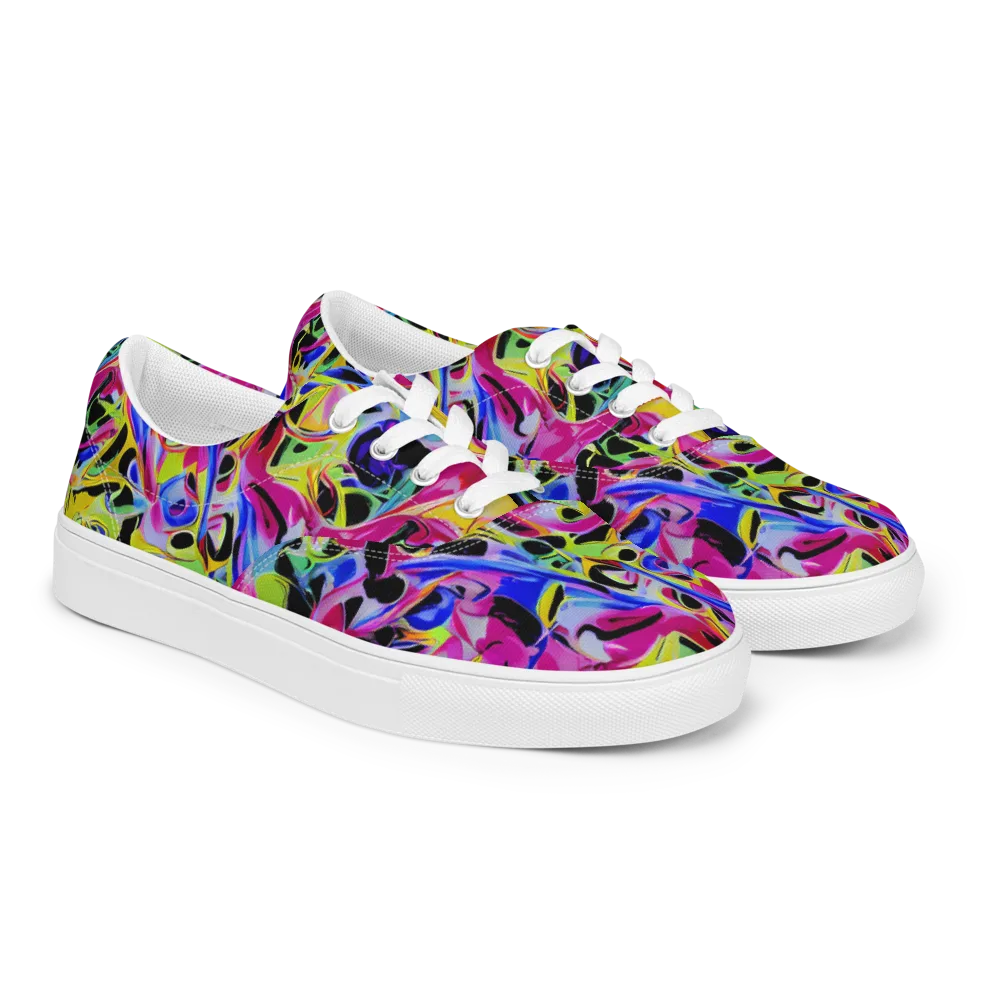 Pulse of Color on Men's Lace-Up Canvas Shoes — Right Front