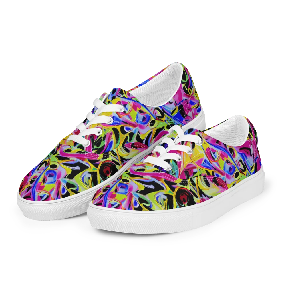 Pulse of Color on Men's Lace-Up Canvas Shoes — Left Front