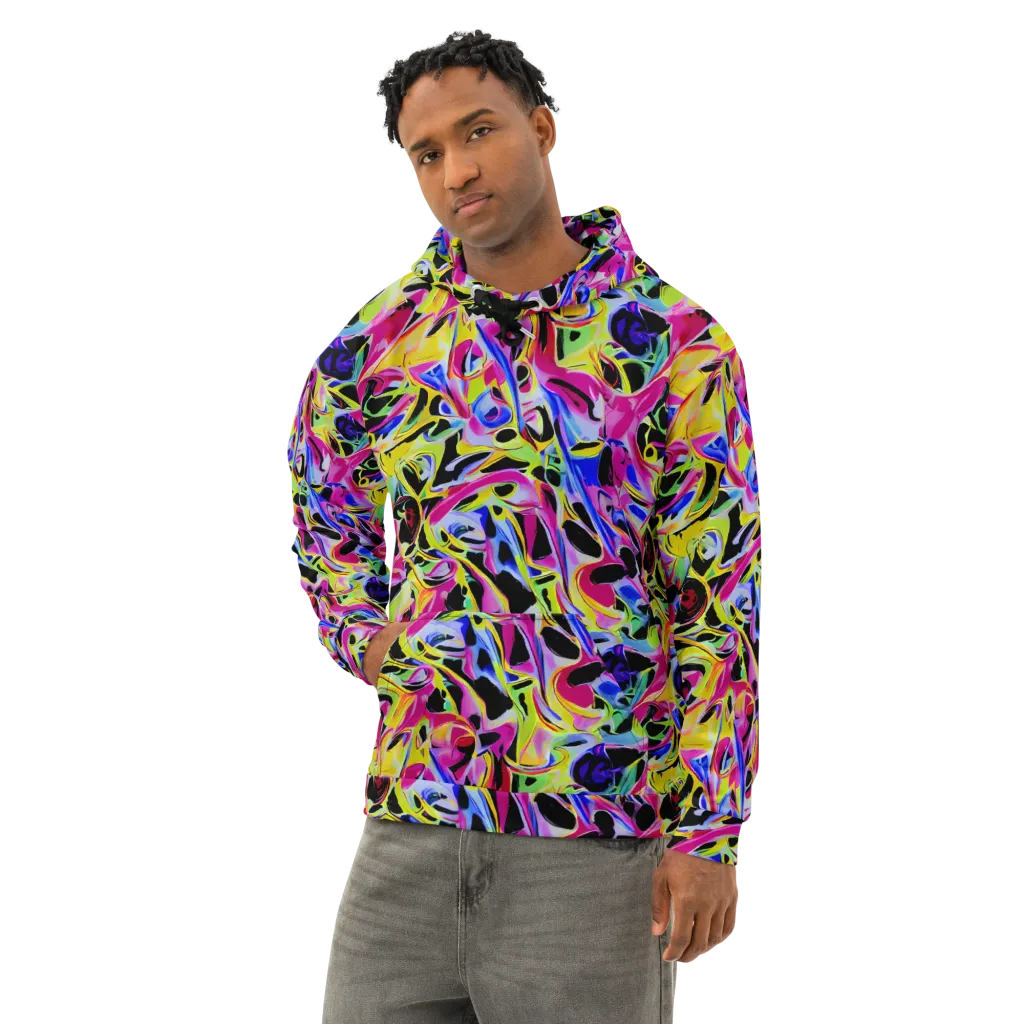 Pulse of Color on Cotton Hoodie — Left Front