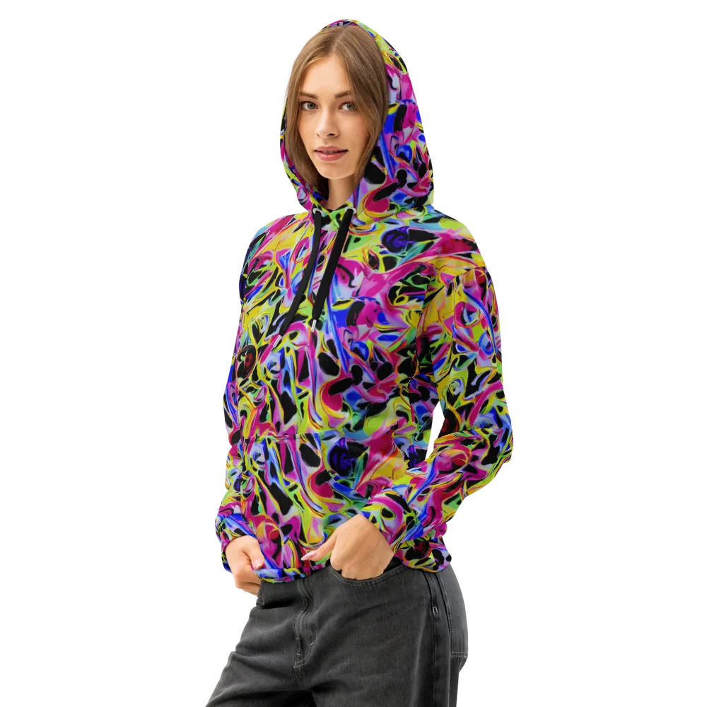 Pulse of Color on Cotton Hoodie — Left Front