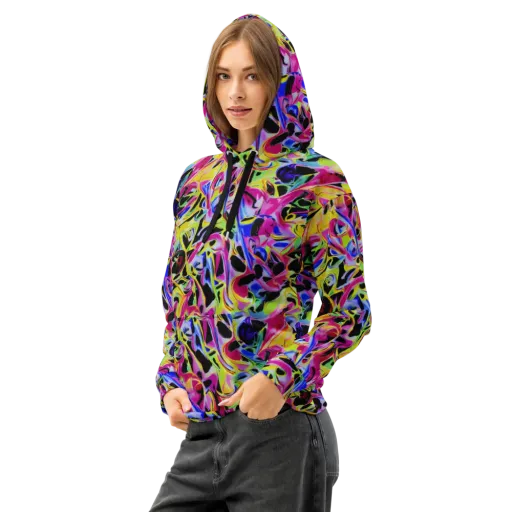 Pulse of Color on a Cotton Hoodie