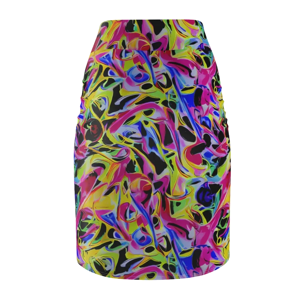 Pulse of Color on Pencil Skirt — Back