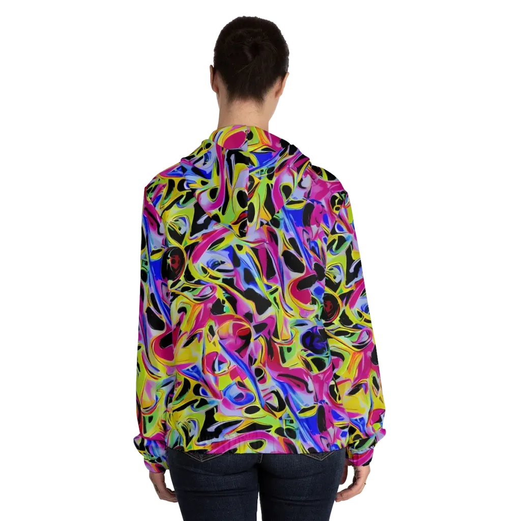Pulse of Color on Women's Full-Zip Hoodie — Back On Person